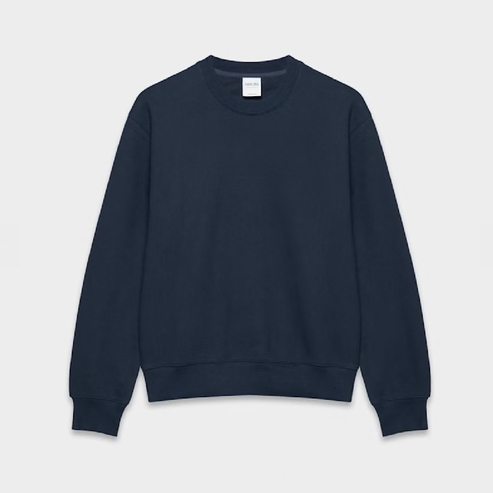 Aritzia Cozy Sweatfleece New Mega Crew Sweatshirt Navy Admiral Small